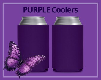 FOAM Blank Can Coolers Purple Beer Holders Assorted Colors Drink Can Holders DIY Heat Transfer and Sublimation Fits 12 oz Can & Bottle