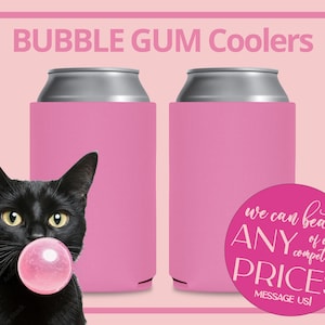 Blank Foam Can Coolers: Bubble Gum Pink, DIY Beer Holders image 1