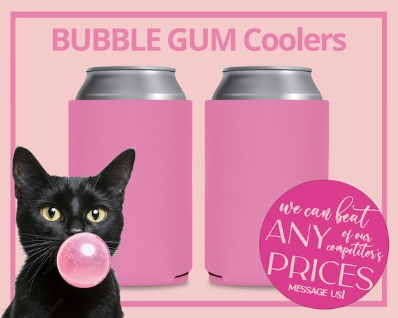 Blank Foam Can Coolers: Bubble Gum Pink, DIY Beer Holders