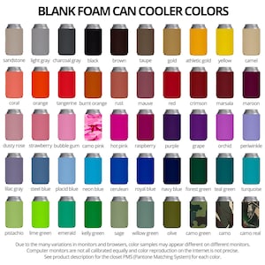 Blank Foam Can Coolers, Assorted Colors, Bulk Koozies, Sublimation Blanks, DIY Party Favors bild 2