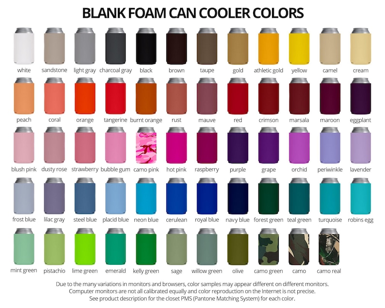 Blank Foam Can Coolers, Assorted Colors, Bulk Koozies, Sublimation Blanks, DIY Party Favors bild 2