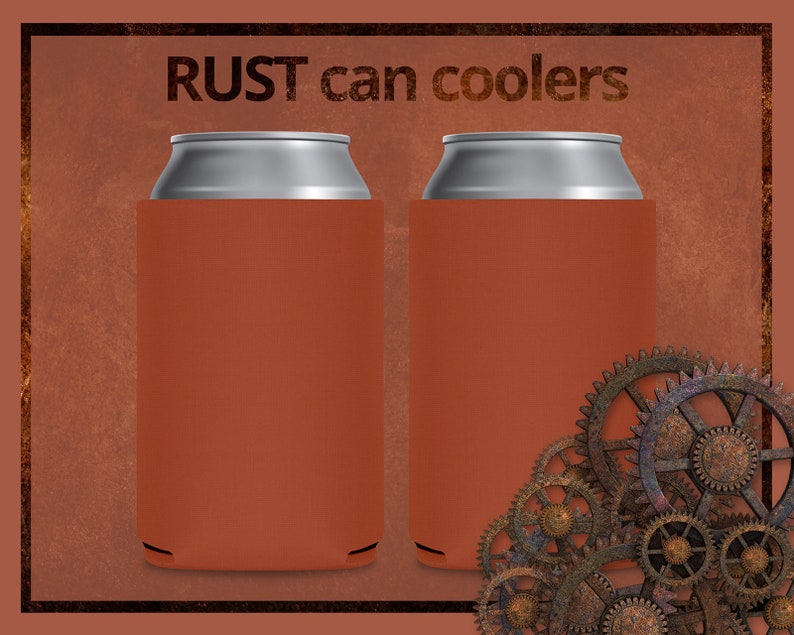 Blank Can Coolers Rust Blank Coolers Assorted Colors Brown Can Etsy