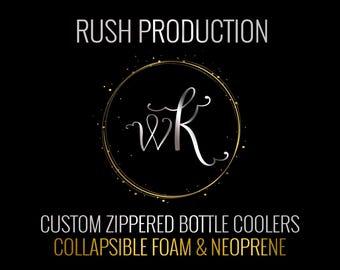 Rush Production Upgrade for Custom Foam or Neoprene Collapsible Zippered Bottle Coolers 1-Color Print