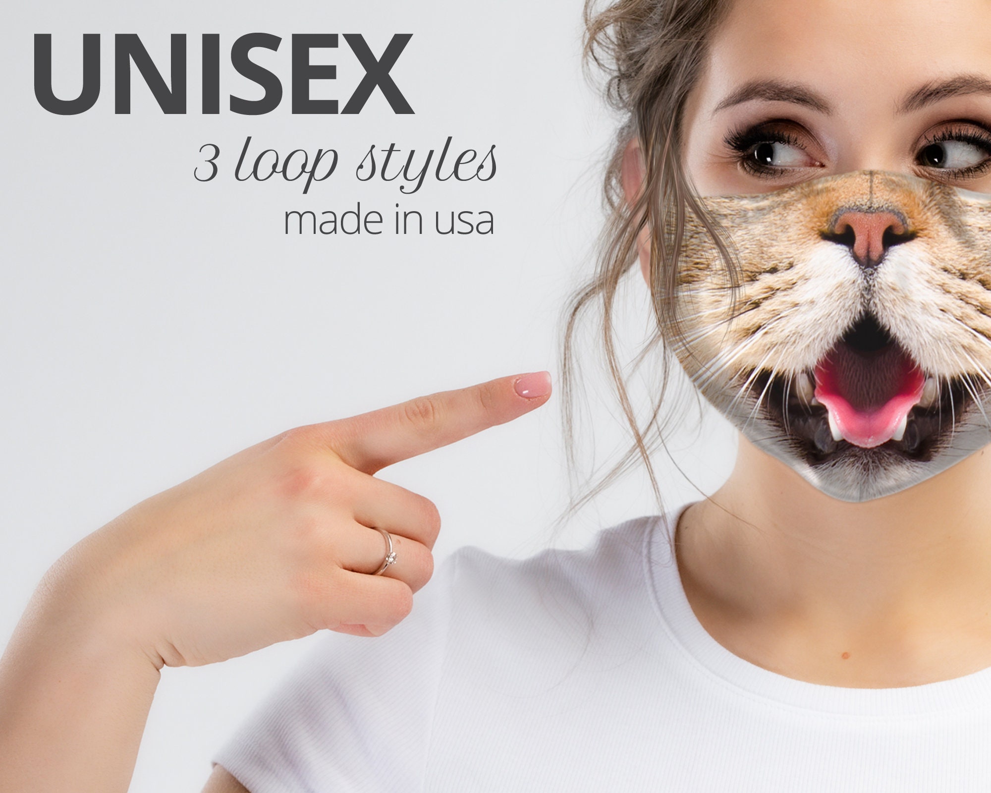 Cat Face Mask With Filter Breathable Face Mask Washable Mask Etsy