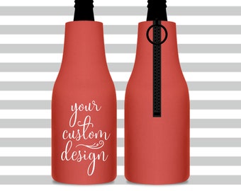 Personalized Zippered Bottle Coolers for Beer Bottles – Party Favors, Gifts for Guests & Event Promo Bulk Items