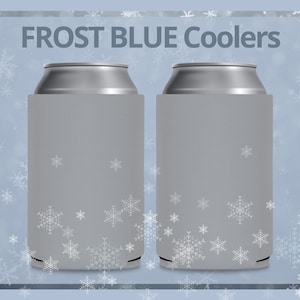 FOAM Blank Can Coolers Frost Blue Beer Holders Assorted Colors Drink Holder for DIY Heat Transfer and Sublimation Fits 12 oz Can & Bottle