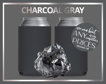 FOAM Blank Can Coolers Charcoal Gray Beer Holders Assorted Colors Drink Holder for DIY Heat Transfer and Sublimation 12 oz Can & Bottle