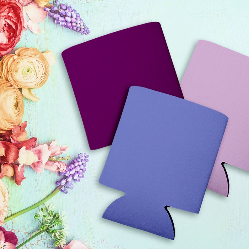 Blank Can Coolers Orchid Can Coolers Drink Insulators Assorted Colors Available Bottle Sleeves for Personalization Party Favors DIY Crafts