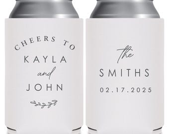 Custom Wedding Can Coolers, Personalized Party Favors (Foam or Neoprene)