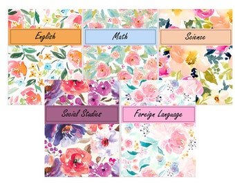 Floral Watercolor Binder Covers