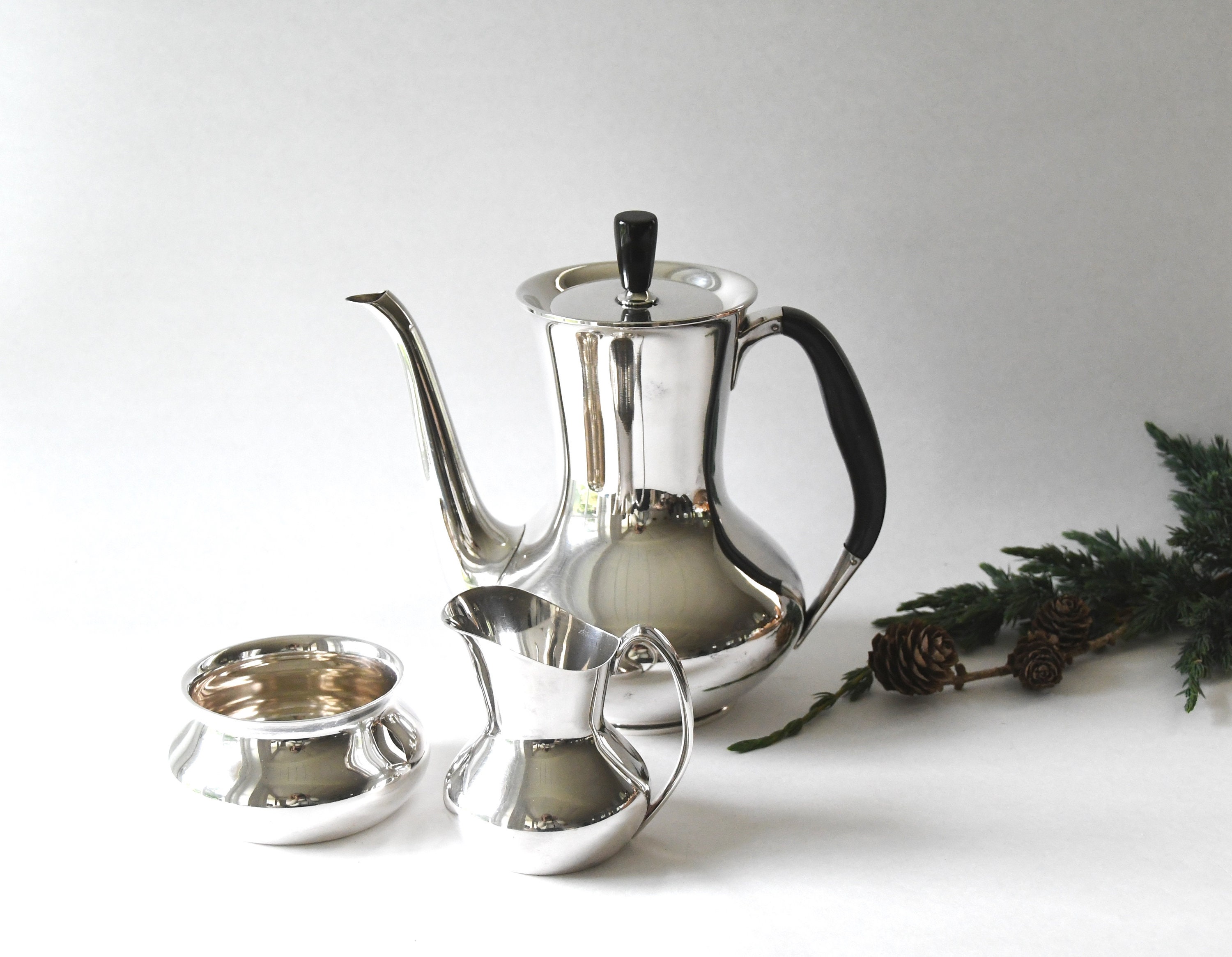 英国1958年製 BHAM.C.&W.Co 16T プレート Danish Silver Coffee Service, Hans Bunde for Carl Cohr Denmark