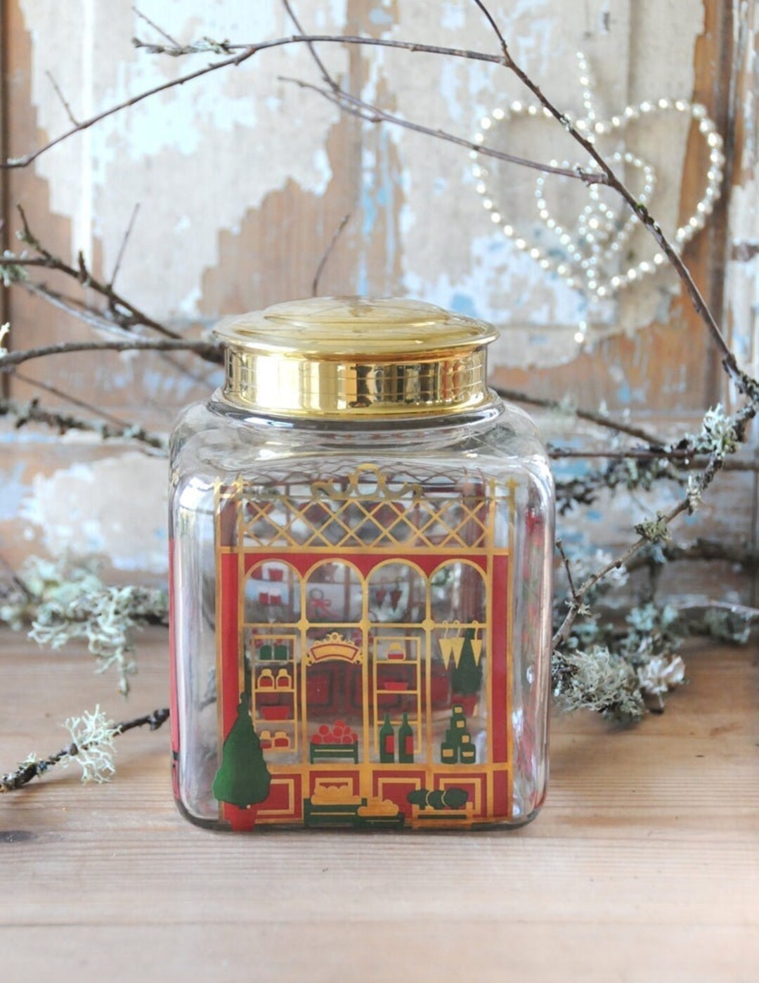 Holmegaard Christmas Cookie Jar. Glass by Michael Bang