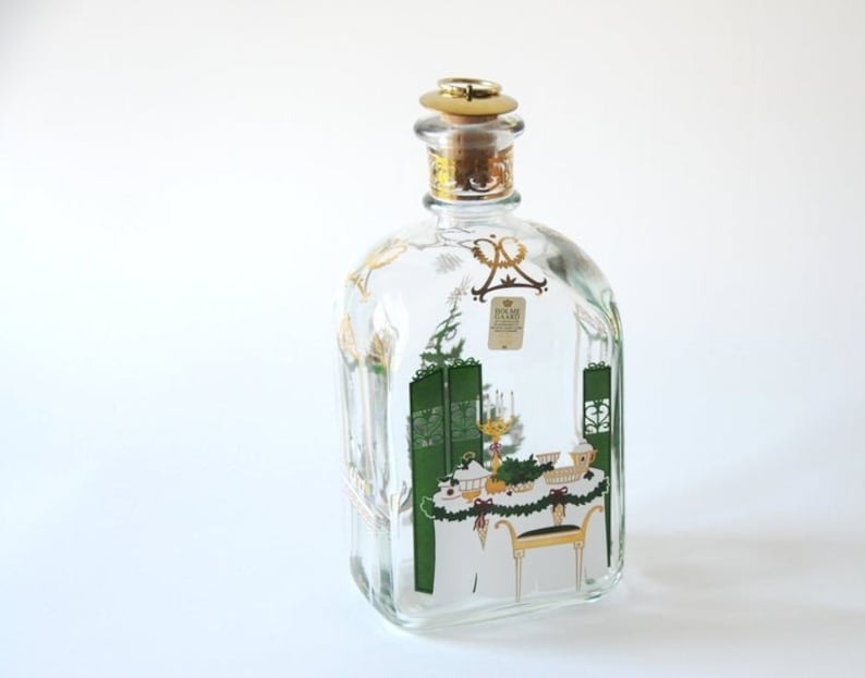 Holmegaard Christmas liquor glass bottle 1996. Design by Michael Bang and Jette Frölich. Scandinavian vintage collectible Christmas Decor image 4