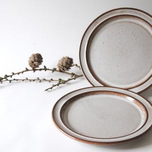 Scandinavian Modern stoneware. Cake plates. Two STOGO. Danish Design by Herluf Gottschalk-Olsen. 1960s Minimalist