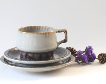 Quistgaard Set da tè MESSICO. Sottovaso e piatto a tazza. Design danese Mid century moderno. Gres scandinavo