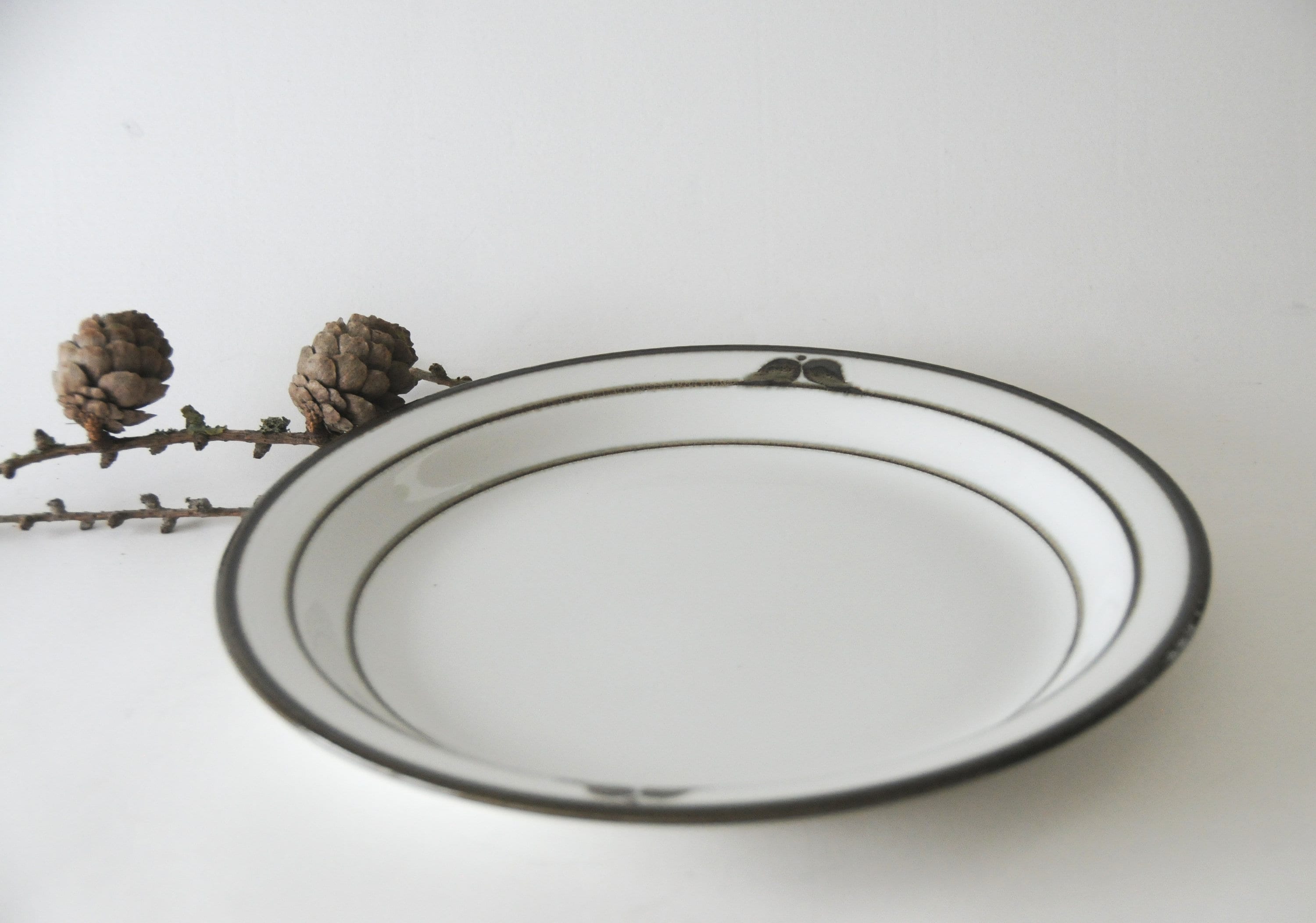 Lot De 4 Assiettes Rörstrand NORDICA Par Carl Harry Stålhane - Porcelaine Blanche Années 70