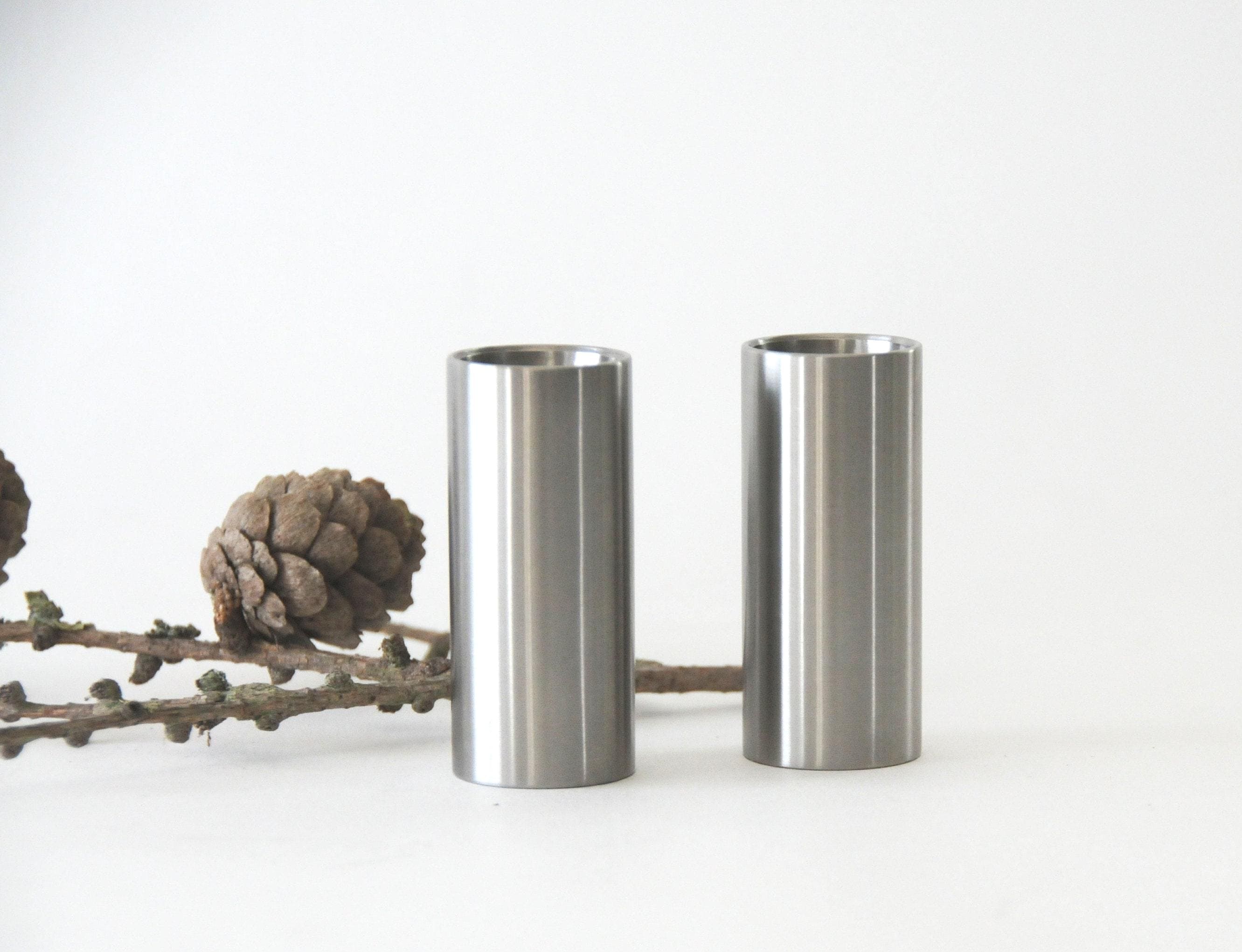 Stelton Salt and Pepper Shakers by Arne Jacobsen. Cylinda Line