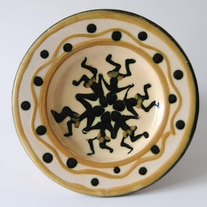 Kahler studio. Unique Danish Art pottery by Astrid Tjalk. Small dish. Danish mid modern collectible - Signed HAK