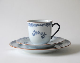 Rörstrand OSTINDIA. Swedish EAST INDIES Coffee set. Original Cup Saucer and plate in Mint Condition. Scandinavian Design