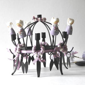 Traditional Midsummer Toarp Crown / Candleholder. Vintage Swedish candlestick holder.