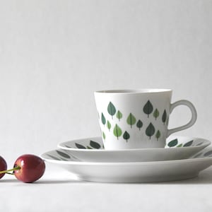 Rörstrand PARK. Cup, Saucer and Plate. Rare Coffeecup by Carl-Harry Staalhane. Mid Century Scandinavian modern. Collectible
