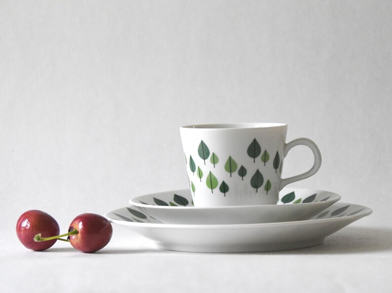 Rörstrand Park. Cup, Saucer and Plate. Rare PARK by Carl-Harry Stålhane