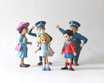 Pippi Calzaslargas de Astrid Lindgren. Cinco figuras coleccionables vintage. Habitación infantil sueca.