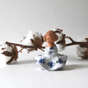 Handmade Candlestick holder by Pernille of Denmark. Danish Mid Century modern Studio Pottery. Collectible Figurine image 2