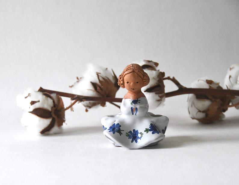 Handmade Candlestick holder by Pernille of Denmark. Danish Mid Century modern Studio Pottery. Collectible Figurine image 2