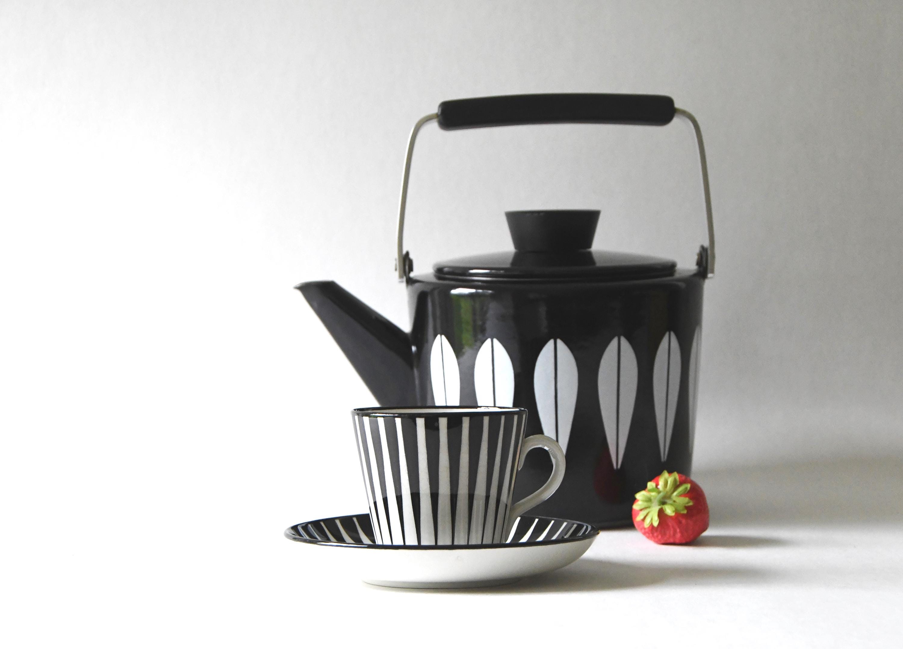Zebra Cup, Saucer and Plate by Eugen Trost for Gefle, MCM 1950s