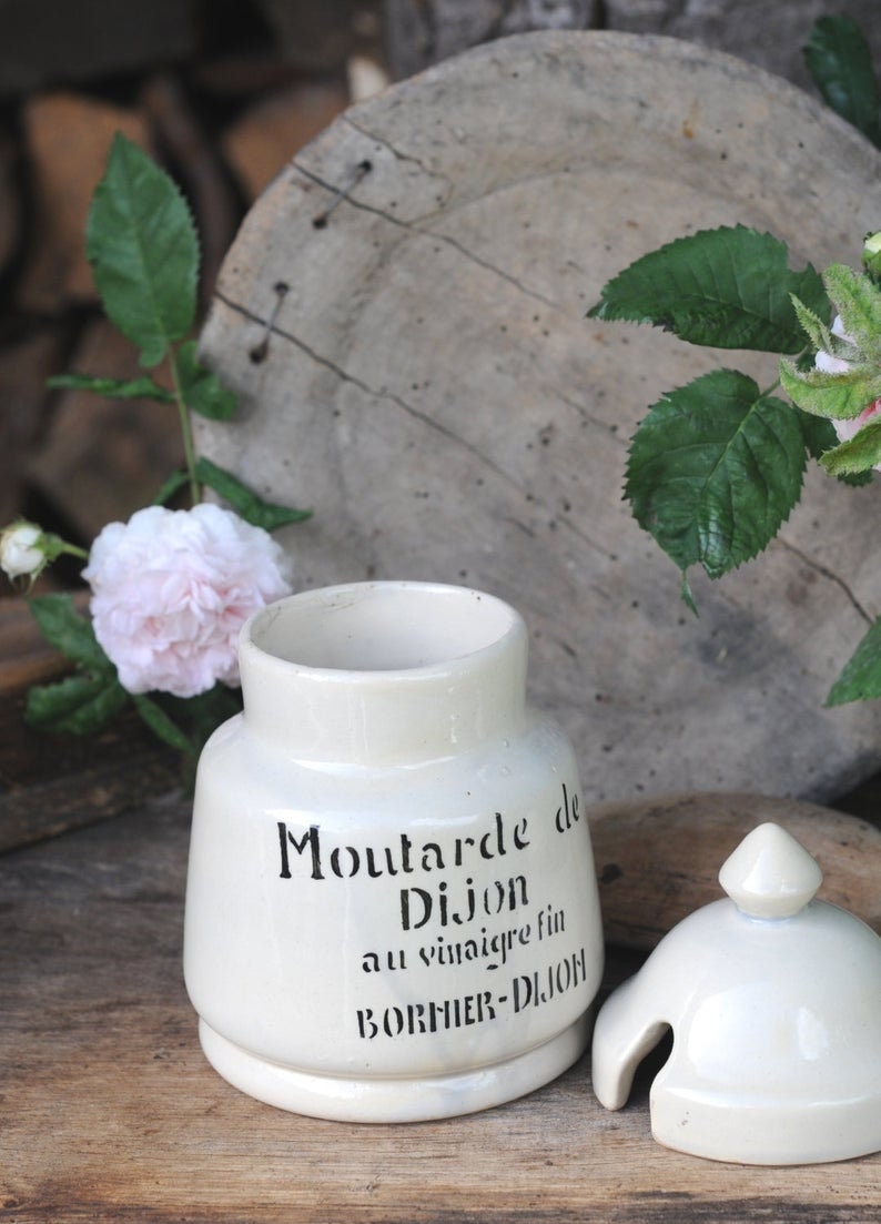 Moutarde De Dijon Mustard Jar. Antique French Earthenware. - Etsy