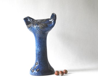 Swedish pottery. JIE Swedish Free Form Art Pottery Cat. Scandinavian modern 1960s. Vintage - Gift for him