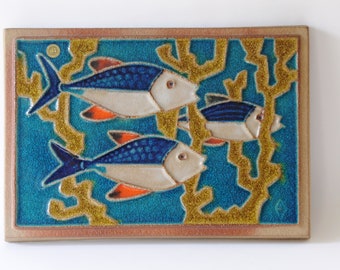 Wall Relief by Einar Johansen for Søholm Denmark. Danish Pottery Wall hanging. Scandinavian Mid-century Modern Stoneware - Collectible