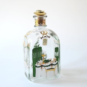 Holmegaard Christmas liquor glass bottle 1996. Design by Michael Bang and Jette Frölich. Scandinavian vintage collectible Christmas Decor image 1