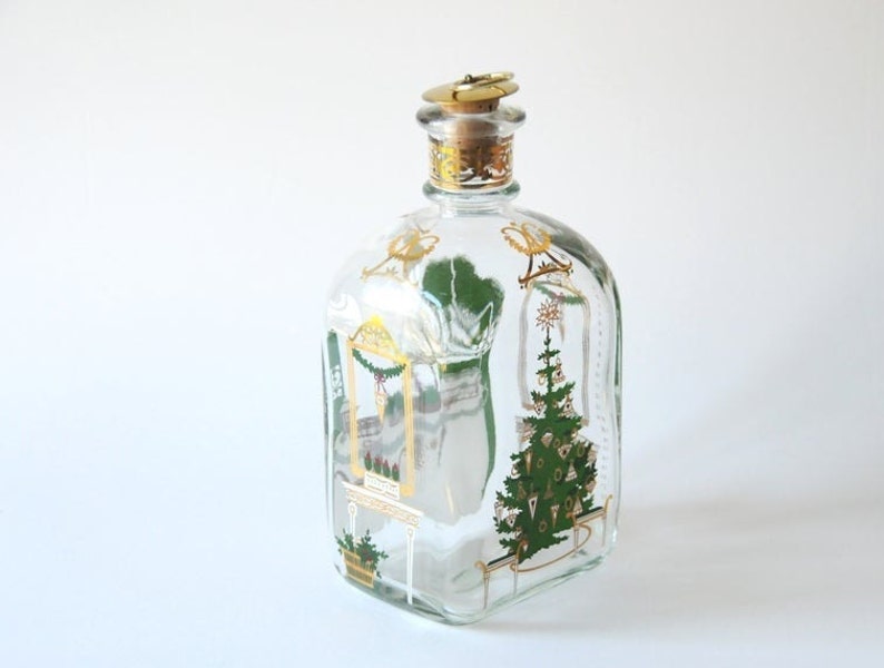 Holmegaard Christmas liquor glass bottle 1996. Design by Michael Bang and Jette Frölich. Scandinavian vintage collectible Christmas Decor image 9