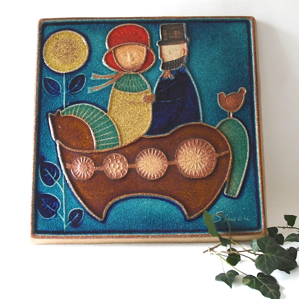 Søholm Denmark Wall Tile by Joseph Simon, MCM Horse Plaque