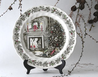 Johnson Brothers Merry Christmas Dinner Plate 1950 s Ironstone