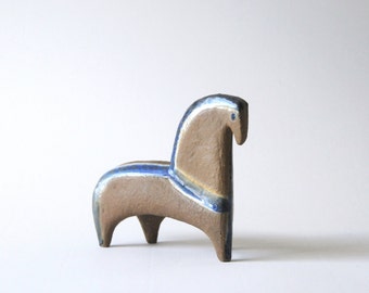 Lisa Larson Gustavsberg Sweden. Horse Figurine Little Zoo 1955. Swedish Art Pottery. Mid-Century modern Stoneware