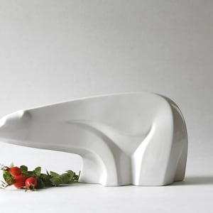Polar Bear by Jie Gantofta Sweden. TrendLine 1970s. Swedish art pottery