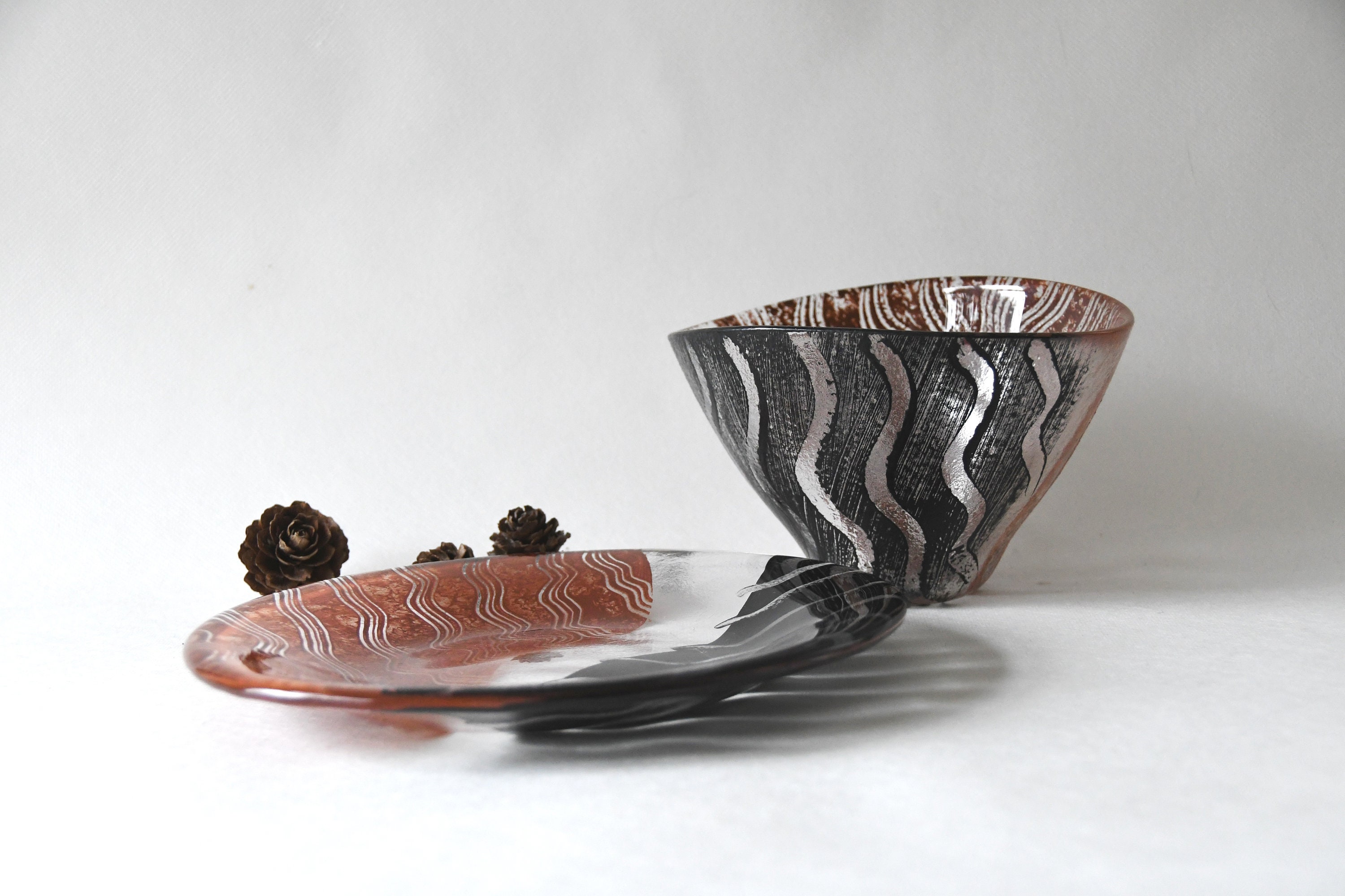 Kosta Boda Sweden. Tonga by Monica Backström. Bowl & Plate