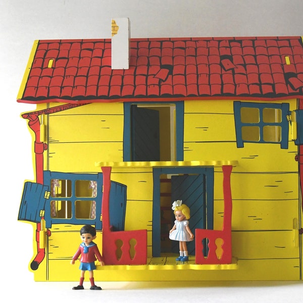 Pippi Langstrumpf Haus. Astrid Lindgren Sammler Vintage Spielzeug. Schwedische Dekoration für's Kinderzimmer. Mid Century-Modern