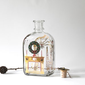 Holmegaard Christmas liquor glass bottle 1984. Design by Michael Bang and Jette Frölich. Scandinavian vintage collectible Christmas Decor image 2
