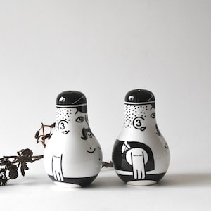 Friends from Copenhagen Denmark. Vintage Salt and Pepper Shakers. Danish Modern design. Pop Art