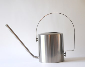 Stelton Cylinda line Watering Can. Danish design. Brushed steel. Mid century modern Minimalist