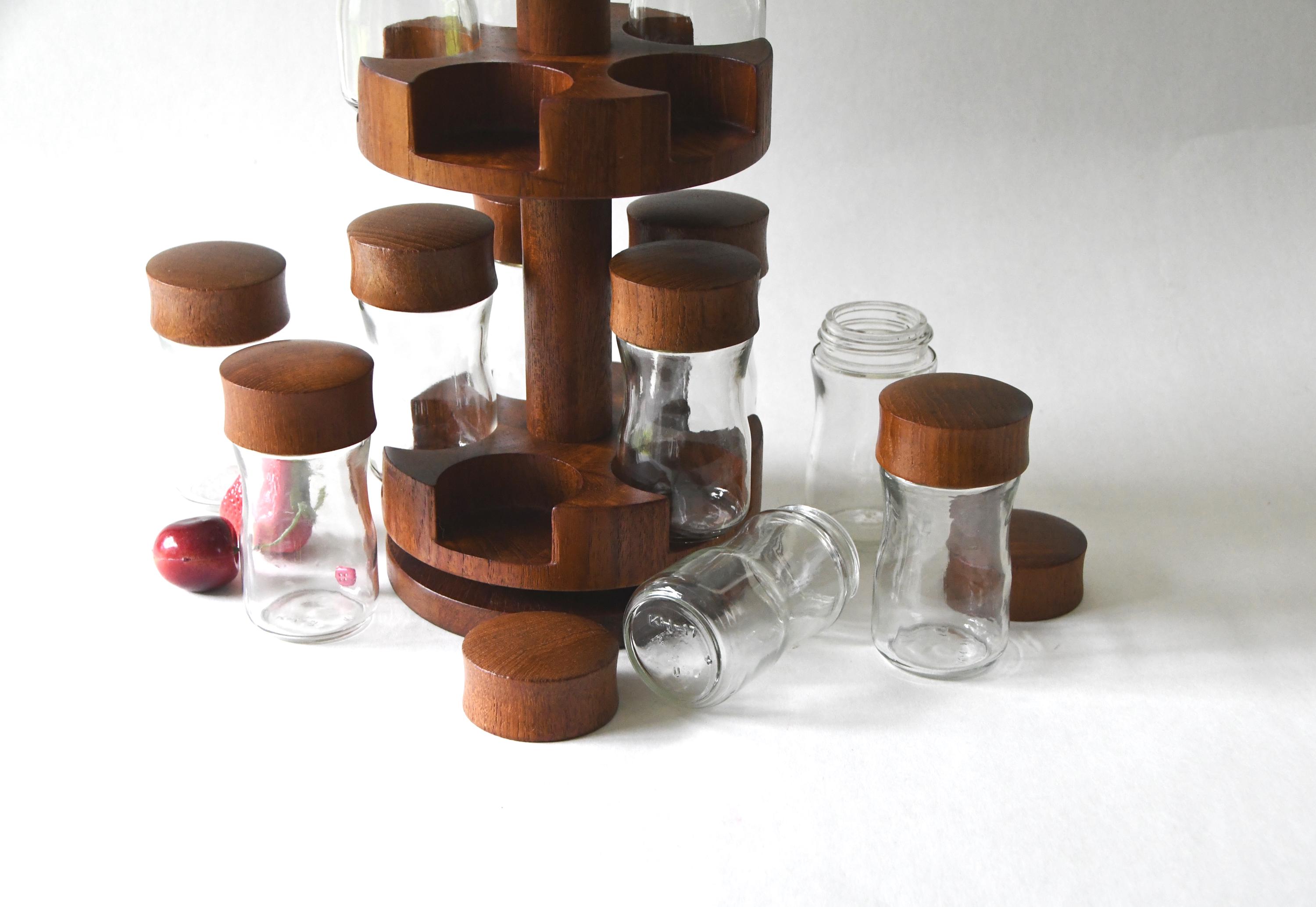 Digsmed Denmark。チーク材のスパイスラック、1960年代のデンマーク