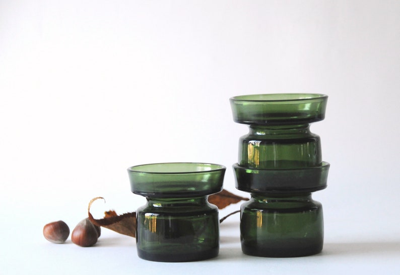 Quistgaard Green Glass Candleholder / Plant Pot - Thumbnail 3