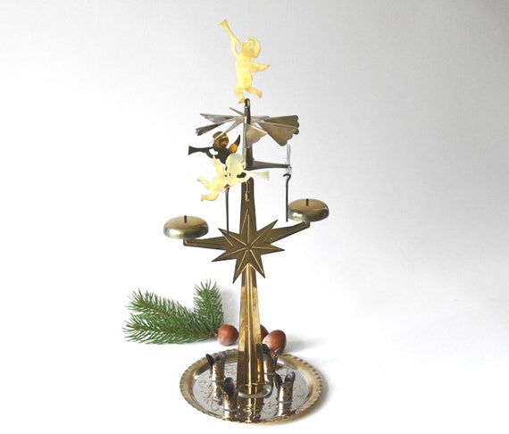 スウェーデン製ヴィンテージ真鍮エンジェルチャイム。北欧風クリスマス