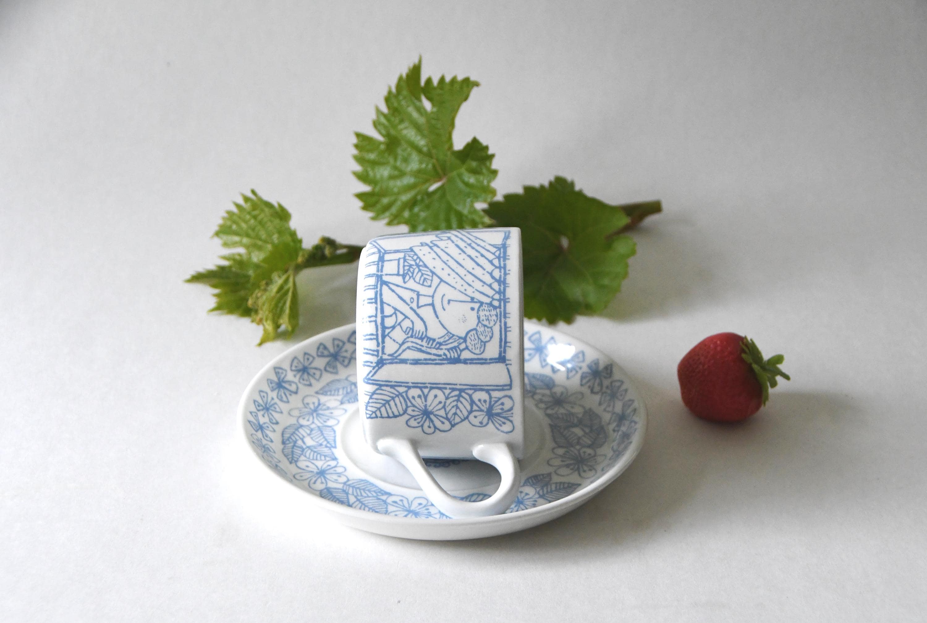 Rare! Stig Lindberg BORO Cup and Saucer, Gustavsberg Sweden
