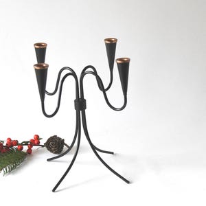 Candle Holder by Gunnar Ander for Ystad Metall. Scandinavian Mid Century modern. Swedish modernist Decor 1950s