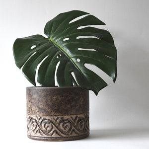 Scandinavian modern Stoneware Planter. Lovemose. Lovely Danish studio pottery Pot planter. Danish pottery
